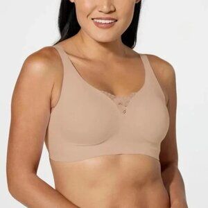 Rhonda Shear Invisible Edge Gel Bra Size Medium Lace Inset Internal Sling 645.11